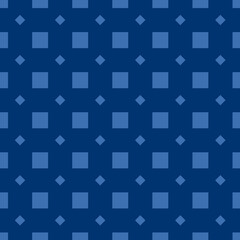 Basic Check and Diamond Classic Geometric in Blue Seamless Repeat Pattern