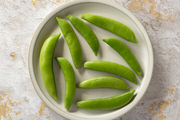 Snap Pea Pods on a Plate - 771549455