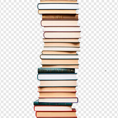 Books stacked isolated on transparent background
