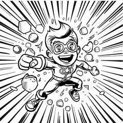 Coloring page black and cartoon illustration kids 5 years