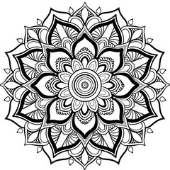 Coloring page abstract floral background