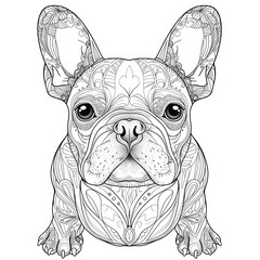 coloring page pug illustration