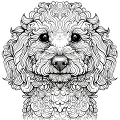 coloring page black and white dog