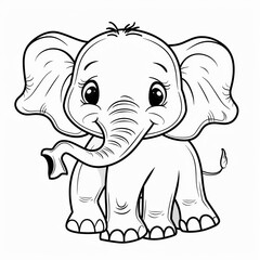 Cute elephant coloring page