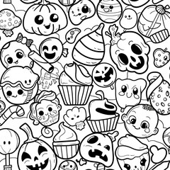 coloring page, Coloring Book halloween pattern