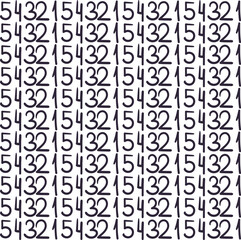 Texture in the form of repeating numbers in descending order from five to one.