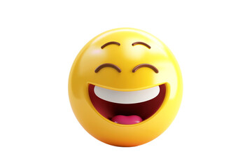 3D Vector 3D Emoji Laughing Or Happy Isolated On transparent