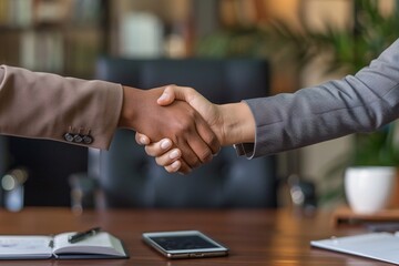Obraz na płótnie Canvas Business Handshake Captures Success