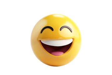 3D Vector 3D Emoji Laughing Or Happy Isolated On transparent