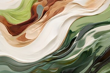 marble wall white brown pattern ink swirl yellow green graphic background marbe texture. Generated AI