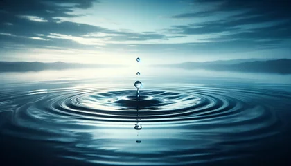 Foto op Plexiglas 静寂の水面に落ちる水滴 © shiro