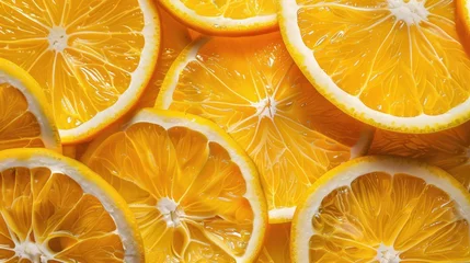 Foto op Plexiglas A modern abstract design using slices of orange to create a vibrant © AI Farm