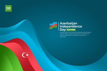 Azerbaijan flag background, azerbaijan independence day 18th october.