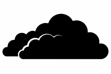 Vector of clouds black silhouette with white background.
