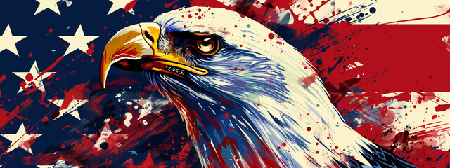 Bold Eagle & American Flag Design for National Pride Celebrations