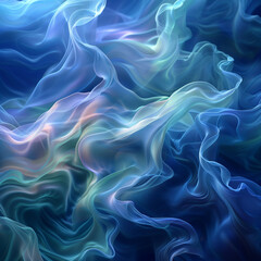 Obraz premium digital art in the style of octane render, abstract background, waves, flowing fabrics, wavy shapes, soft edges, delicate texture, ethereal atmosphere, soft light,