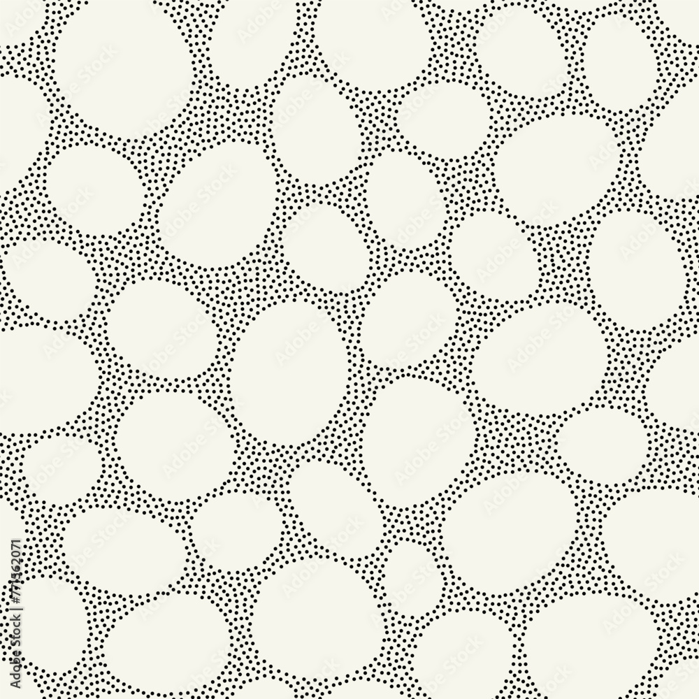 Wall mural vector seamless pattern. abstract natural texture. bold monochrome ovals. creative background with r