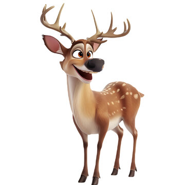 Cute deer on transparent background PNG