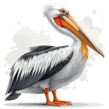 Pelican Cartoon Icon, Isolated Transparent Background Images