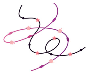 Abstract line art free from start purple pink