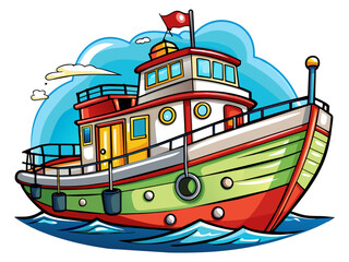Highly detailed vector of a boat.