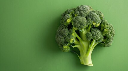 Broccoli cabbage on a colored background. A perfect sprig of fresh broccoli. Fresh harvest, the concept of healthy eating and vegetarianism.