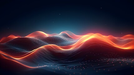 Background of Energy Flow.Abstract luminous liquid waves and particles of light



