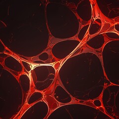 Metabolic pathways activation, macro shot, vibrant red network, high detail, against dark