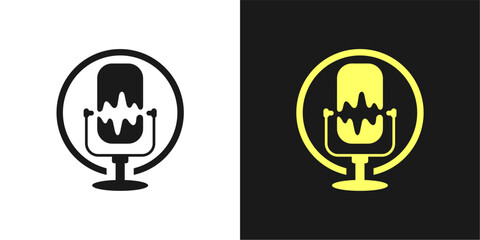 Podcast Vector Logo , Modern Microphone Vector , Media and Audio Logo Vector