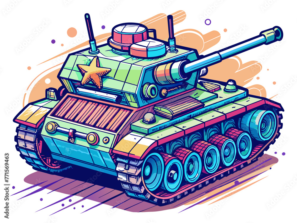 Wall mural highly detailed vector of a tank.