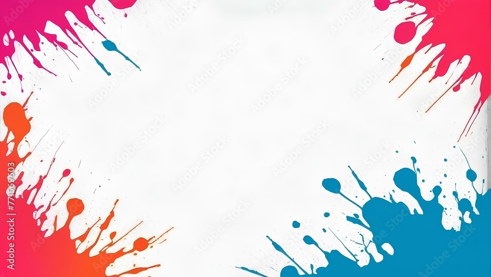 Aufkleber watercolor splash frame on white background with copy space, space for text and design