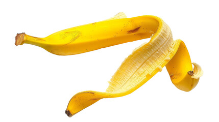Banana peel isolated on white background 