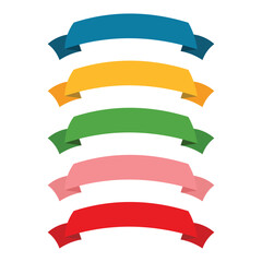 Set of colorful and shapes ribbon banners vector illustration