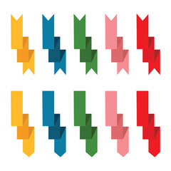 Set of colorful and shapes ribbon banners vector illustration