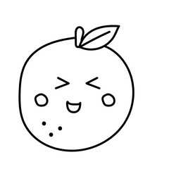 Cartoon orange. Vector illustration in doodle style.