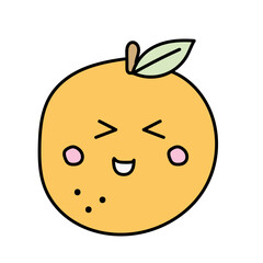 Cartoon orange. Vector illustration in doodle style.