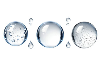 Water drops on transparent background