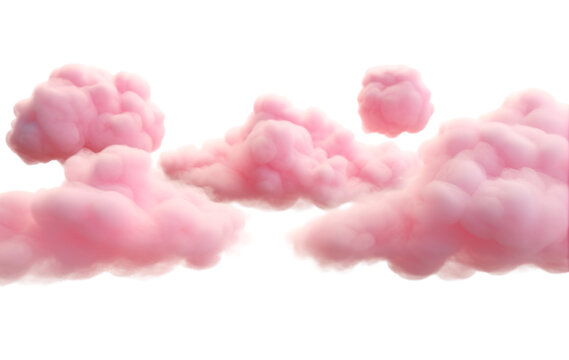 Pink clouds on transparent background