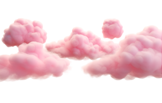 Pink clouds on transparent background