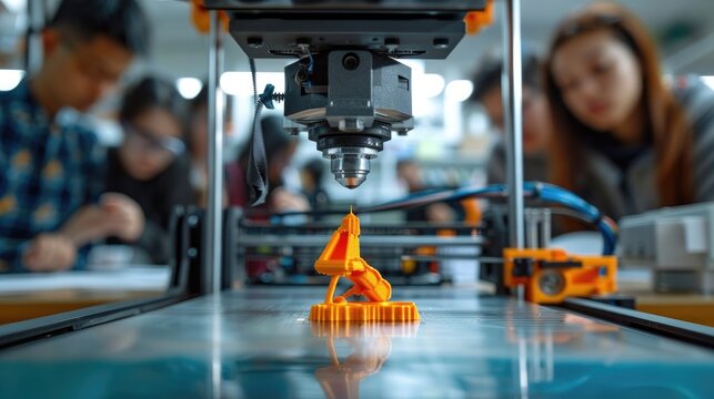 3D Printer Creating a Chess Piece in Lab