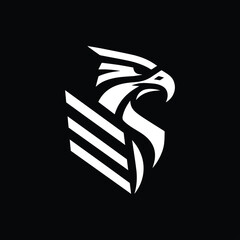 Eagle mascot simple vector logo design - 021
