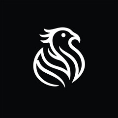 Eagle mascot simple vector logo design - 022