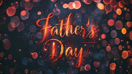 Father's day - beautiful calligraphy on defocused bokeh background