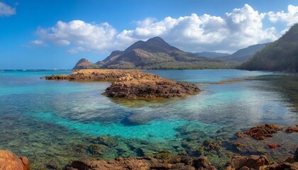 Isla en el mar paradisiaco paisaje tropical