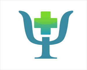 cross health with psychology logo for medical service