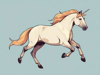 Obraz na płótnie Canvas Magical Watercolor Unicorn: A Playful Cartoon Character