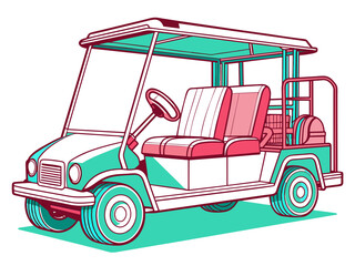 Highly detailed vector of a golf car.