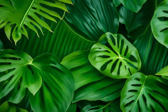 tropical leaf background with greenery pattern.