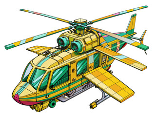 Highly detailed vector of a helicopter.