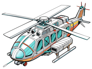 Highly detailed vector of a helicopter.